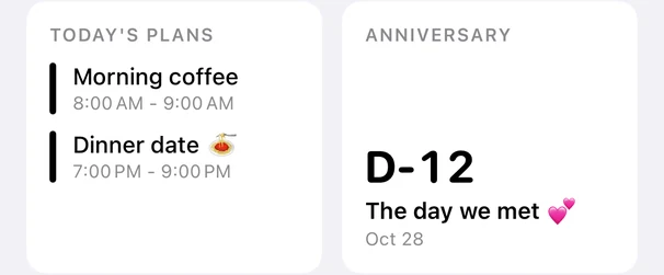Anniversary card on Home: D-12, The day we first met, October 28