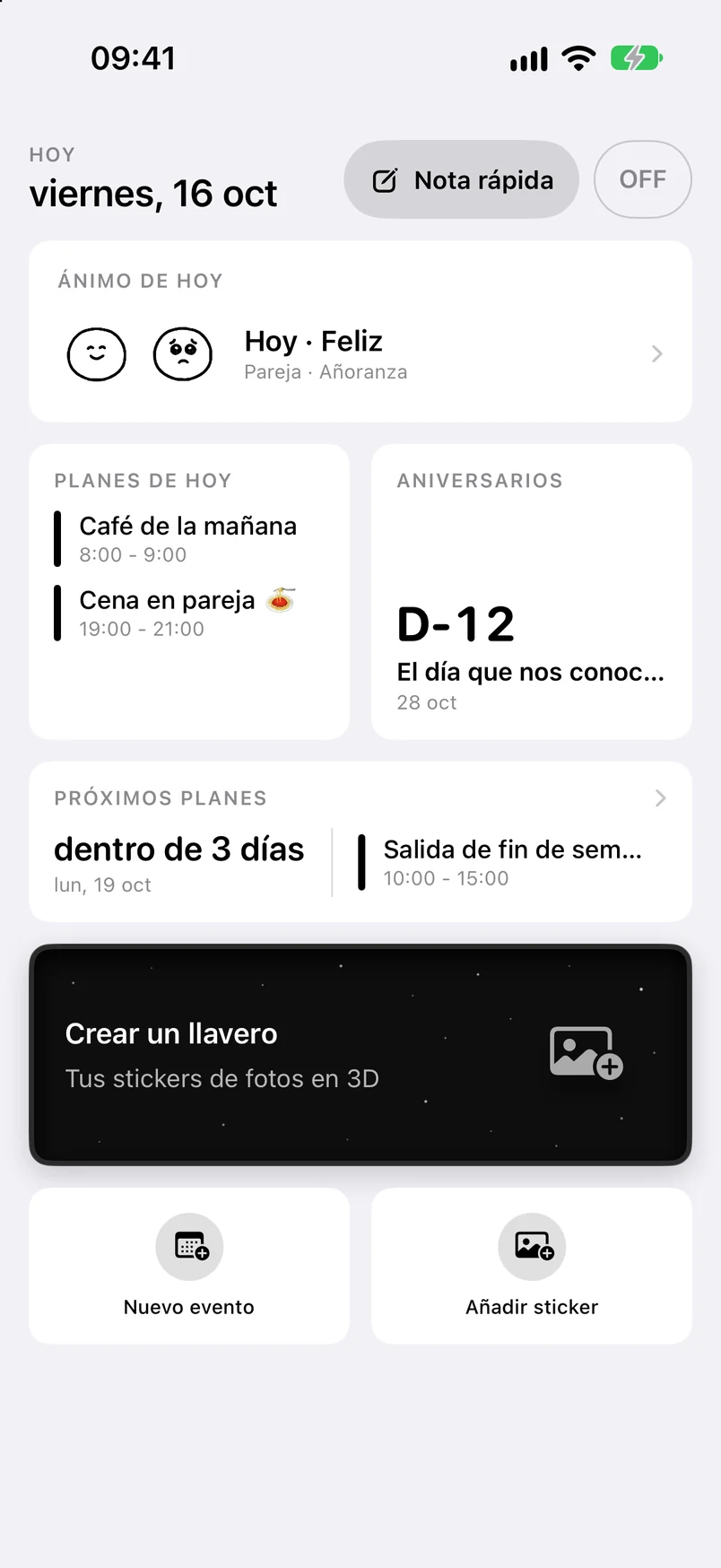 Inicio: eventos de hoy, aniversario D-12 y próximos eventos