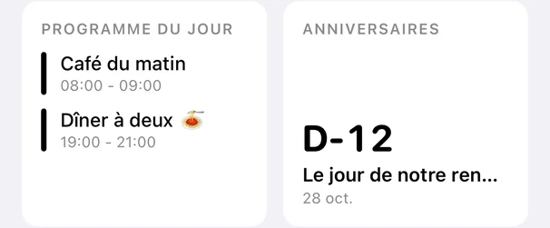 Carte d’anniversaire à l’accueil : D-12, le jour de notre rencontre, 28 octobre