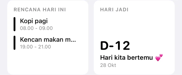 Kartu hari jadi di beranda: D-12 hari pertama bertemu, 28 Oktober