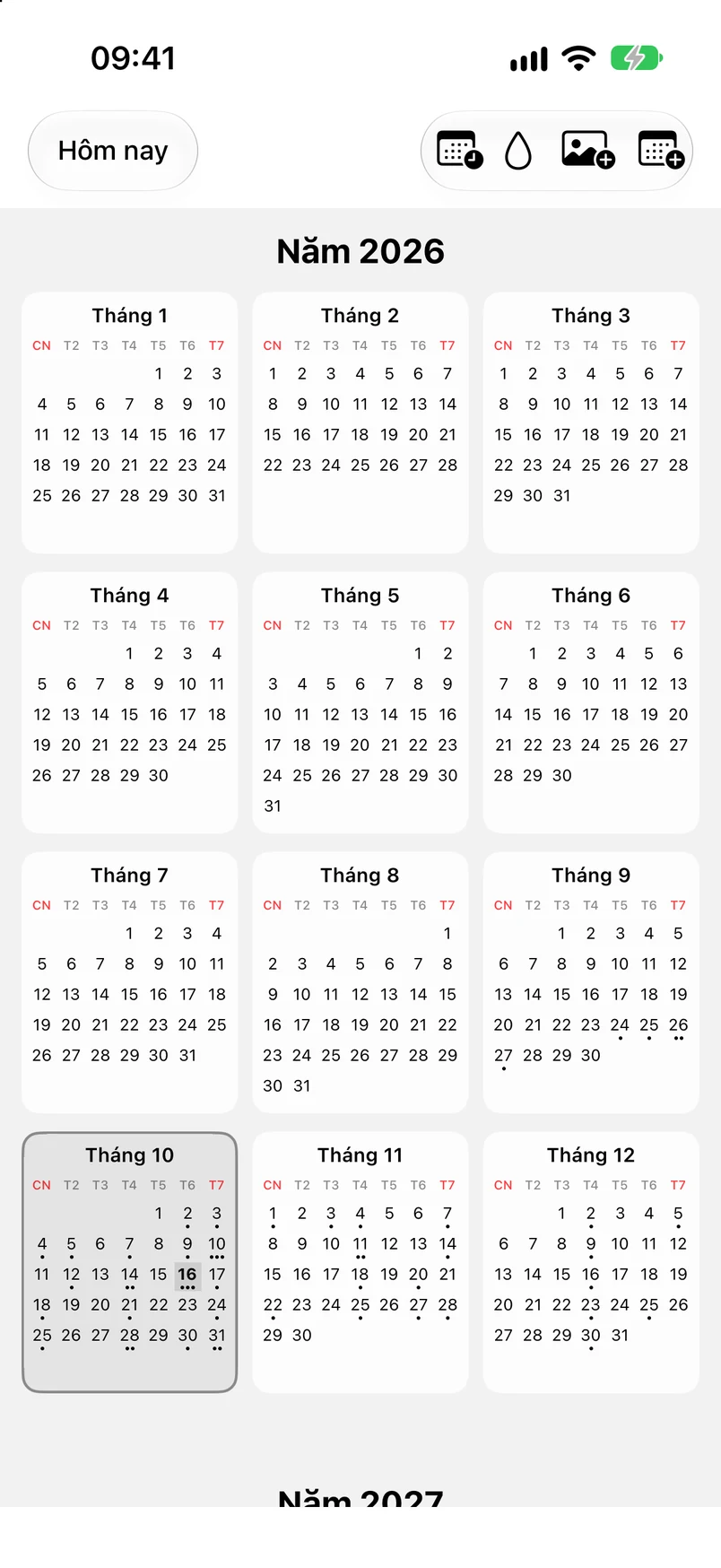 Lịch năm 2026